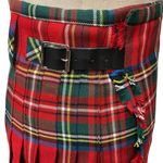 Stewart Royal Scottish Kilt Red Tartan Wrap Skirt Buckle Waist Size 9 Photo 4