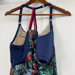Cacique Swim by  Swim tankini Top Blue floral flower print strappy plus Size 14 Photo 4