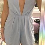 Tobi Baby Blue Plunge Neck Romper Photo 0