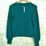 J.Crew Sweater Womens XS Green Button Crewneck Supersoft Yarn Wool Alpaca AB793 Photo 0
