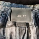 Maeve  Cavalon Plaid‎ Peplum Tunic Blouse Small Blue Photo 3