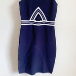 Bebe  Navy Blue White Body Con Bandage Mini Dress Medium Photo 3