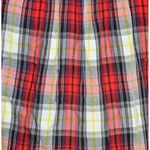 Splendid Red Plaid Edgeware Top Size XS Peplum Raw Hem Button Up Split Neck Photo 8