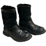 UGG Australia 5381 Black Leather Sheepskin Lined Boot SZ 6 EU 37 Warm Nice Photo 0
