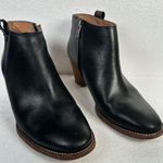 Madewell The Billie Ankle Boots Black Leather Womens 9 Zip Stacked Block Heel Photo 1