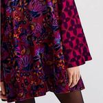 Free People dress tunic medium Mary Mod Velvet Mini Bell Sleeves boho hippie Photo 2