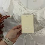 Sabo Skirt SABO White Puff Sleeve Lace Trim Crop Top NWT Photo 7