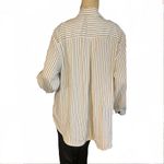 Rachel Zoe LIGHT CREAM WITH BLACK STRIPES BUTTON DOWN SHIRT (2X) Photo 4