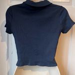 Altar'd State Altar’d State Navy Women’s Medium Collared Cropped Short Sleeve Polo Shirt Photo 1