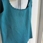 ZARA  Blue Ribbed Sleeveless Fitted Tank Top Photo 1