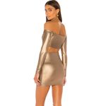 superdown NWT Revolve X Ira Off Shoulder Mini Skirt Set Gold XL Photo 2