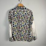 Vilagallo Silk Ski animal print crossword button down blouse size 38 White Photo 5