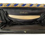 Kenneth Jay Lane Vintage  Crystal Enamel Accented Black Leather Clutch Handbag Photo 3