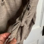 We The Free  People Beach Haven Striped Henley Top Beige Buttons W-296 Sz XS Photo 3