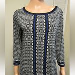 Max Studio  Size Medium Black Blue and White patterned Dress Womens NWT Photo 2