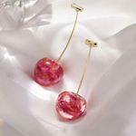 Pink and Gold Cherry Earrings Photo 6