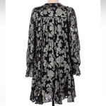 Anthropologie  Gold Metallic Foil Tunic Dress Long Sleeve Party Holiday Size XS Photo 4