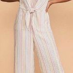 Lou & grey  for Loft Poppy striped jumpsuit pockets Large NWT Photo 0