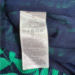 Banana Republic SL Print Pleat Tank Top XS Navy Green Tropical Leaf Print Photo 4
