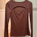 SheIn Brown Ribbed Longsleeve Shirt with Keyhole on Chest size medium Photo 0