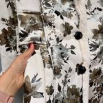 Boston Proper  Faux Suede Shearling Coat Floral Print S Photo 6