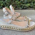 Christian Louboutin Cataclou 60 Cork light gold and white platform sandal IT 35 Photo 5