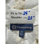 Democracy  White Sequin Embroidered Ruffle Sleeve Tunic Top Plus Size 1X Photo 2