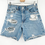 American Eagle AE Womens 90s Boyfriend Distressed Denim Bermuda Shorts Size 6 Photo 0