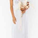 Show Me Your Mumu NWT Rome Twist Gown in Silver Luxe Satin Sz S Photo 0