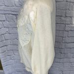 Adolfo 1 Adolfo Longsleeve Crewneck sweater w/cording & lace, satin, feather appliqués Lg Photo 5