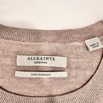 Allsaints Pink New Wave Elbow Slit Merino Wool Pullover Hi Low Sweater MEDIUM Photo 9