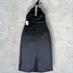 Jason Wu Jason‎ Wu Satin Plunging Neckline Halter Midi Black Satin Dress NWT Sz S Photo 4