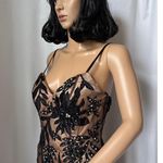 Dave and Johnny Black Gold Sequin Mermaid Gown - Size 1/2 Photo 2