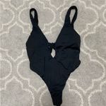 The Bikini Lab Black Tie-Front One-Piece Swimsuit – Size M Photo 1