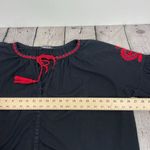 ZARA Embroidered Black and Red Women's Top size Large Photo 12