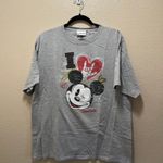 Disney  Parks Authentic Original I Heart Mickey Mouse Gray Short Sleeve T-shirt L Photo 1