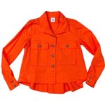 CAbi #5098 Tiger Lily Long Sleeve Orange Resort Swing Jacket Womens XS Button Photo 3