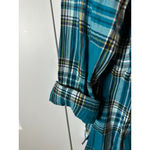st. john's bay  Teal Plaid Button Down Shirt XL Photo 4