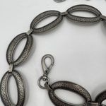 Fossil  Belt Y2K 90's Metal Chain Oval Links Boho Adjustable Hammered Silver Photo 5