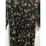 Velvet By Graham & Spencer Freddy Black Red Floral Long Sleeve Cropped Jumpsuit Photo 4
