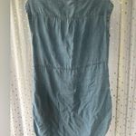 Eddie Bauer Chambray Button Front V-neck Waist Cinched Tie Shirt Dress Petite 2 Photo 3