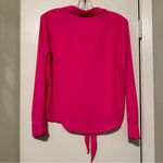 Skies Are Blue  hot pink long sleeve button up front tie size XS Photo 2