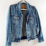 Lucky Brand Tomboy Trucker Graphic Blue Jean Babe Denim Jean Jacket Blue Small Photo 8