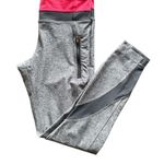 Lululemon Sz 6 Inspire Tight Leggings Grey Pink Neon Zip Front Pockets Running Photo 7
