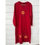 VINTAGE Peaces Maxi cotton dress size Small made in USA Red Photo 2