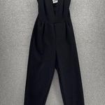 French Atmosphere  Women's Jumpsuit Solid Black Plunge Cutout Size Medium pants Photo 0