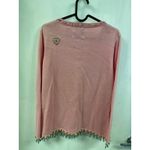 Storybook Knits Embellished Cardigan Pink Heart‎ Beaded Cottagecore Sweater Size M Photo 4