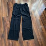 Old Navy  Linen Blend Wide Leg Pull On Drawstring Pants Black Small Photo 1
