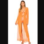 Camila Coelho Nikki Orange Sheer Coverup Robe M Photo 1