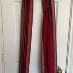 Ann Taylor ANN TOYLOR Stripe Scarf Multi-colored, Rayon Striped Scarf With Fringed Ends Photo 6